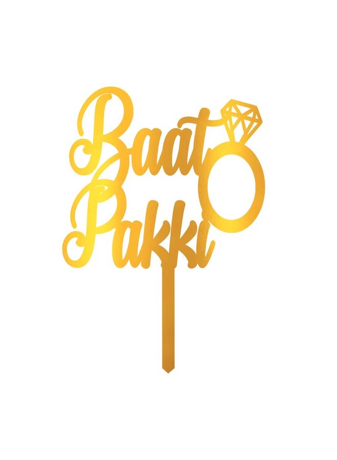 INCRIZMA Gold CakeTopper Acrylic Cake Topper | CakeTopper Cake Decoration Supplies (Baat Pakki)